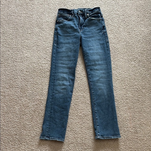 Good American Dark Blue Straight Leg Jeans - Picture 1 of 7